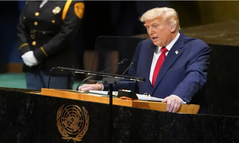 US President Donald Trump addresses the 80th United Nations General Assembly, in New York City, New York, on September 23, 2025. Reuters US President Donald Trump addresses the 80th United Nations General Assembly, in New York City, New York, on September 23, 2025. Reuters