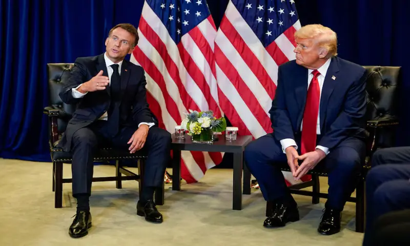 US President Donald Trump meets French President Emmanuel Macron during the 80th session of the UN General Assembly in New York City. – Reuters US President Donald Trump meets French President Emmanuel Macron during the 80th session of the UN General Assembly in New York City. – Reuters