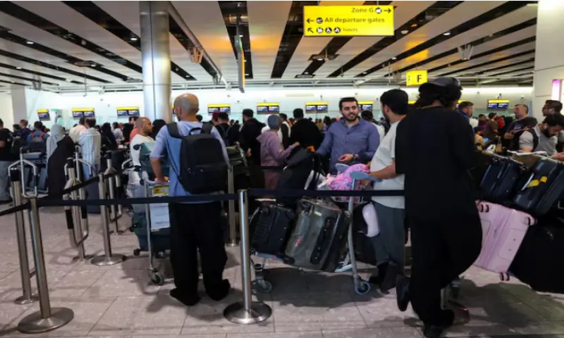 Travellers queue to check in at Heathrow Airport Terminal 4, following a disruption to check-in and boarding systems caused by a cyberattack which has affected several major European airports, resulting in flight delays and cancellations, in Greater London, Britain, on September 20, 2025. Reuters Travellers queue to check in at Heathrow Airport Terminal 4, following a disruption to check-in and boarding systems caused by a cyberattack which has affected several major European airports, resulting in flight delays and cancellations, in Greater London, Britain, on September 20, 2025. Reuters