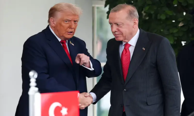 US President Donald Trump welcomes Turkey’s President Recep Tayyip Erdogan at the White House in Washington, DC, on September 25, 2025. Reuters US President Donald Trump welcomes Turkey’s President Recep Tayyip Erdogan at the White House in Washington, DC, on September 25, 2025. Reuters