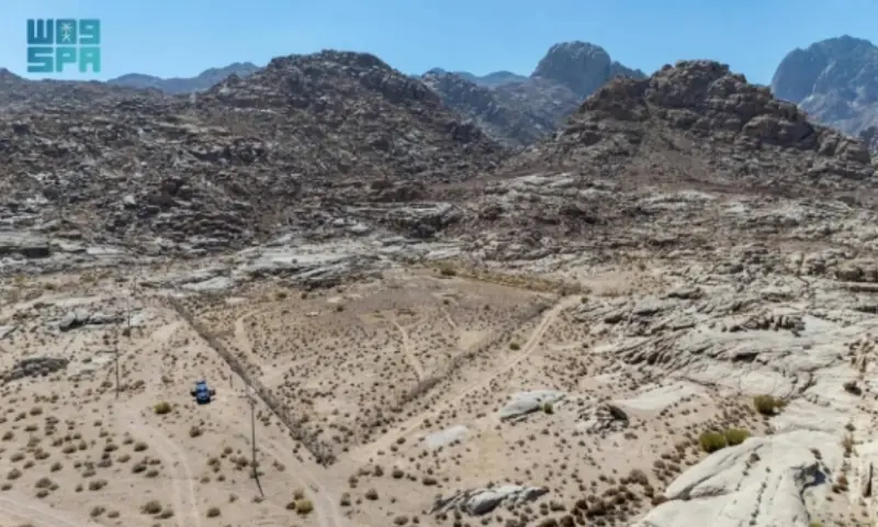 The Masyoun site, northwest of Tabuk, dates back to the Pre-Pottery Neolithic period, specifically between 11,000 and 10,300 years ago. Photo via SPA The Masyoun site, northwest of Tabuk, dates back to the Pre-Pottery Neolithic period, specifically between 11,000 and 10,300 years ago. Photo via SPA
