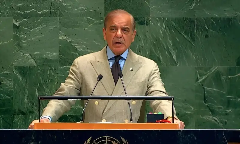 جنگ جیت چکے، بھارت کے ساتھ جامع اور نتیجہ خیز مذاکرات کے لیے تیار ہیں: وزیراعظم کا جنرل اسمبلی میں خطاب