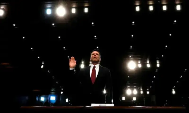 Former FBI Director James Comey is sworn in prior to testifying before a Senate Intelligence Committee hearing on Russia’s alleged interference in the 2016 US presidential election on Capitol Hill in Washington, US, June 8, 2017. Photo via Reuters Former FBI Director James Comey is sworn in prior to testifying before a Senate Intelligence Committee hearing on Russia’s alleged interference in the 2016 US presidential election on Capitol Hill in Washington, US, June 8, 2017. Photo via Reuters