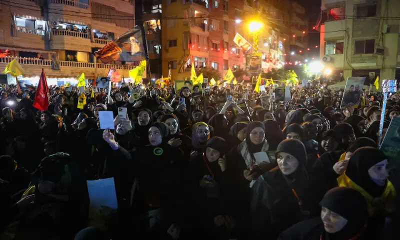 Hezbollah supporters gather at the site where the group’s late leader Hassan Nasrallah was killed, before the first anniversary of his assassination in an air strike, in Beirut’s southern suburbs, Lebanon. – Reruters