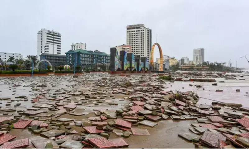 Typhoon Bualoi ripped roofs from buildings and uprooted electrical poles along Vietnam’s coast, killing at least 11 people © Thai An / AFP Typhoon Bualoi ripped roofs from buildings and uprooted electrical poles along Vietnam’s coast, killing at least 11 people © Thai An / AFP