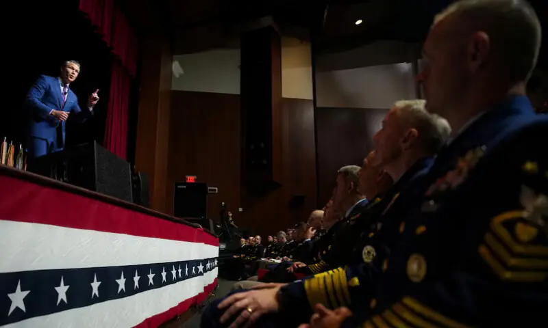 Members of the military attend a meeting convened by U.S. Defense Secretary Pete Hegseth in Quantico, Virginia. REUTERS Members of the military attend a meeting convened by U.S. Defense Secretary Pete Hegseth in Quantico, Virginia. REUTERS