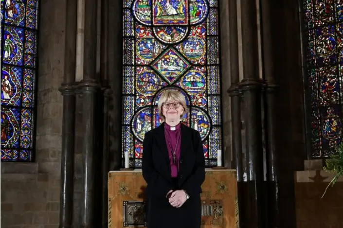Archbishop of Canterbury-designate Sarah Mullally poses inside Canterbury Cathedral. Reuters Archbishop of Canterbury-designate Sarah Mullally poses inside Canterbury Cathedral. Reuters
