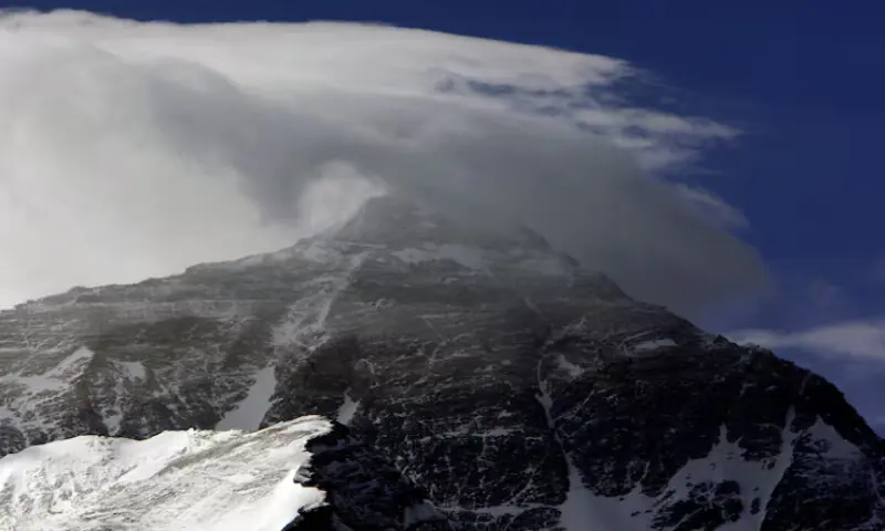 The summit of the world’s highest mountain, Mount Everest, is covered in clouds. – Reuters file The summit of the world’s highest mountain, Mount Everest, is covered in clouds. – Reuters file
