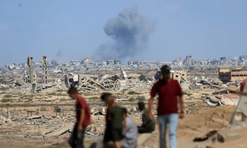 Smoke rises following explosions amid the Israeli military offensive in Gaza City, as seen from the central Gaza Strip. – Reuters Smoke rises following explosions amid the Israeli military offensive in Gaza City, as seen from the central Gaza Strip. – Reuters