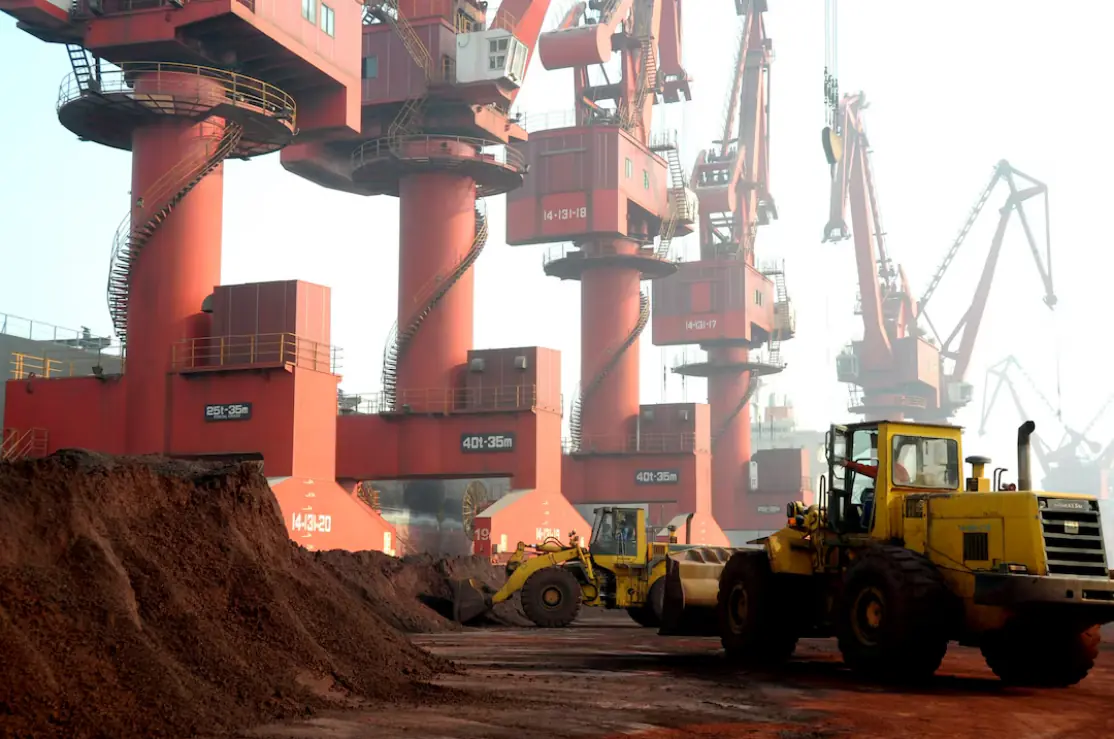 Workers transport soil containing rare earth elements for export at a port in Lianyungang, Jiangsu province, China. – Reuters Workers transport soil containing rare earth elements for export at a port in Lianyungang, Jiangsu province, China. – Reuters