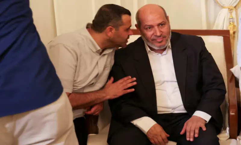 Hamas official Khalil Al-Hayya sits at a mourning house for assassinated Hamas chief Ismail Haniyeh in Doha, Qatar, on August 2, 2024. Reuters Hamas official Khalil Al-Hayya sits at a mourning house for assassinated Hamas chief Ismail Haniyeh in Doha, Qatar, on August 2, 2024. Reuters