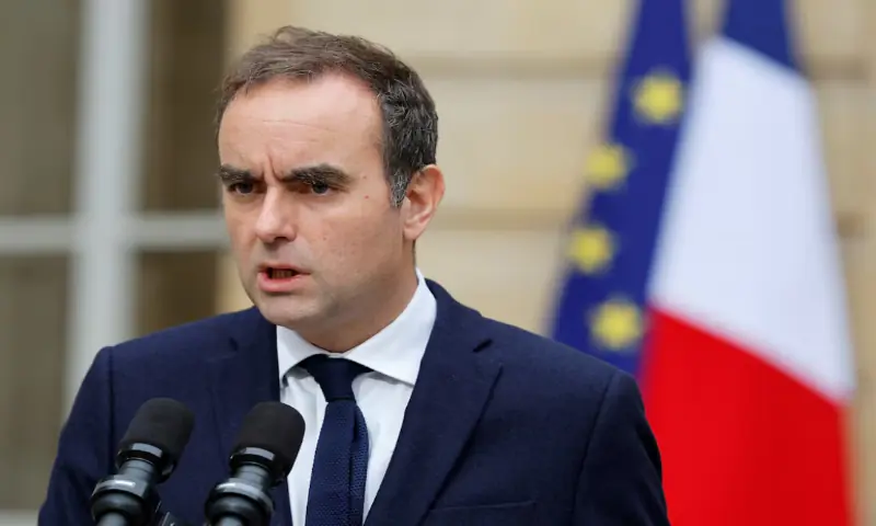 Sebastien Lecornu delivers a statement in the courtyard at the Hotel Matignon in Paris, France. – Reuters Sebastien Lecornu delivers a statement in the courtyard at the Hotel Matignon in Paris, France. – Reuters