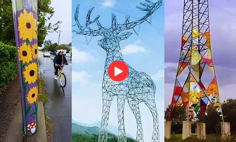 بجلی کے کھمبے فن پاروں میں تبدیل