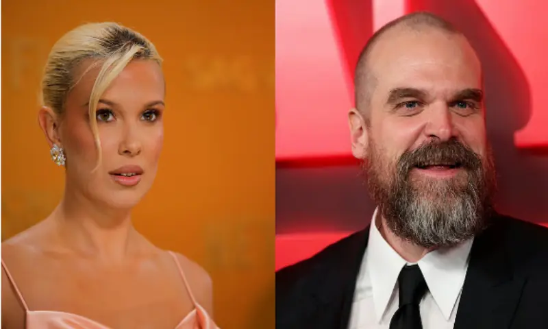 Millie Bobby Brown and David Harbour. Reuters file photos