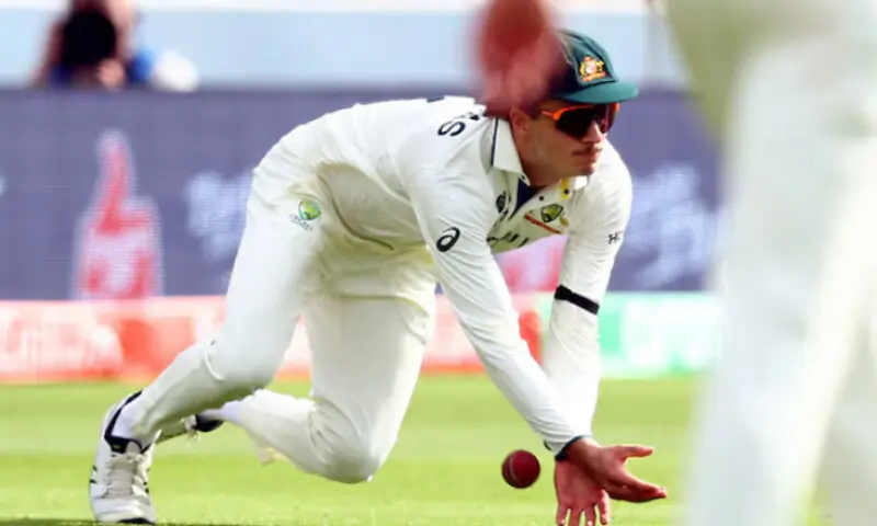 Cricket - 2025 ICC World Test Championship Final - South Africa v Australia - Lord’s Cricket Ground, London, Britain - June 13, 2025 Australia’s Sam Konstas drops a catch Action Images via Reuters Cricket - 2025 ICC World Test Championship Final - South Africa v Australia - Lord’s Cricket Ground, London, Britain - June 13, 2025 Australia’s Sam Konstas drops a catch Action Images via Reuters