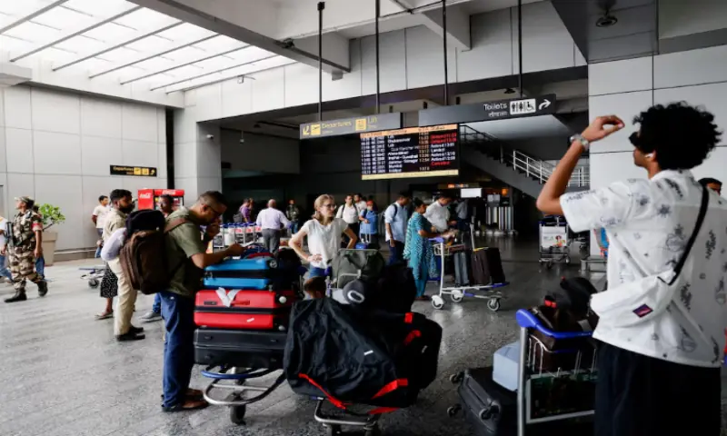 Passengers wait at Terminal 2 of Indira Gandhi International Airport in New Delhi, on July 1, 2024. Reuters file Passengers wait at Terminal 2 of Indira Gandhi International Airport in New Delhi, on July 1, 2024. Reuters file