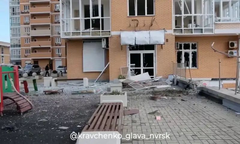 An apartment building damaged during what local authorities called a Ukrainian drone attack in the course of Russia-Ukraine conflict, in Novorossiysk, Russia, in this still image taken from video released November 14, 2025//Reuters An apartment building damaged during what local authorities called a Ukrainian drone attack in the course of Russia-Ukraine conflict, in Novorossiysk, Russia, in this still image taken from video released November 14, 2025//Reuters