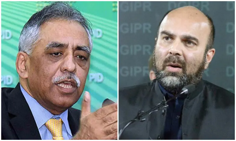 Forner governor Sindh Mohammad Zubair and PTI leader Taimur Saleem Jhagra. File photos