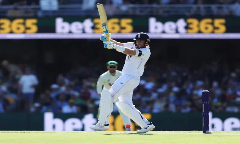 England’s Joe Root hits a shot in the second Ashes test in Brisbane on Thursday. – Reuters