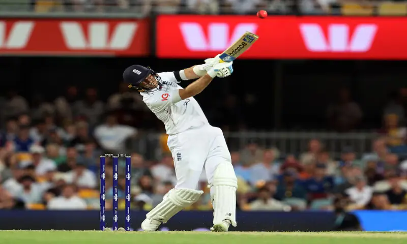 England’s Joe Root his a boundary in the second Ashes test in Brisbane on Thursday. – Reuters