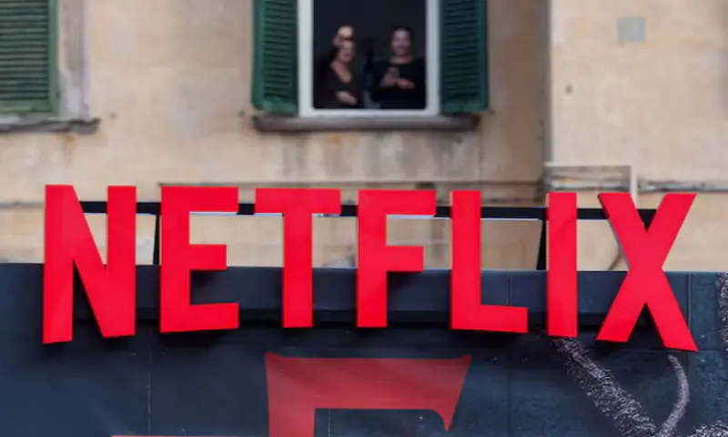 A Netflix logo is displayed at the Lucca Comics & Games 2025 event in Lucca, Italy, October 31, 2025. —Reuters A Netflix logo is displayed at the Lucca Comics & Games 2025 event in Lucca, Italy, October 31, 2025. —Reuters