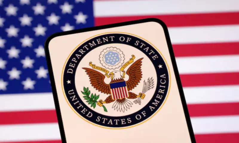United States Department of State logo and US flag are seen in this illustration created on April 23, 2025. —Reuters United States Department of State logo and US flag are seen in this illustration created on April 23, 2025. —Reuters