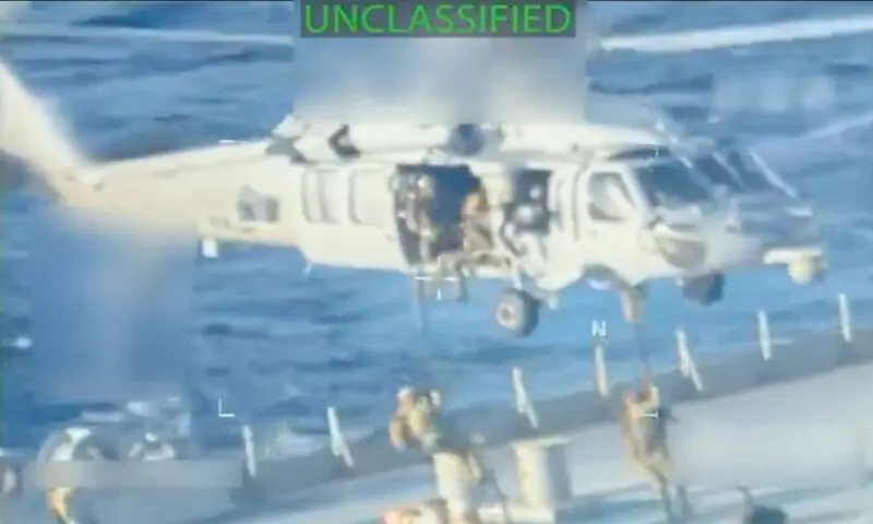 U.S. forces abseil onto an oil tanker during a raid described by U.S. Attorney General Pam Bondi as its seizure by the United States off the coast of Venezuela, on December 10, 2025, in a still image from video. U.S. Attorney General/Handout via Reuters U.S. forces abseil onto an oil tanker during a raid described by U.S. Attorney General Pam Bondi as its seizure by the United States off the coast of Venezuela, on December 10, 2025, in a still image from video. U.S. Attorney General/Handout via Reuters