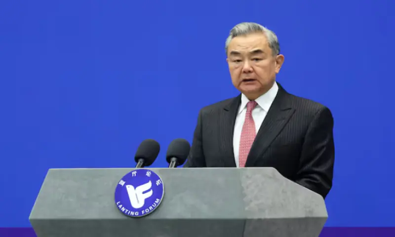 Chinese Foreign Minister Wang Yi delivers his speech at the opening ceremony of the Lanting Forum in Beijing, China, October 27, 2025.—Reuters Chinese Foreign Minister Wang Yi delivers his speech at the opening ceremony of the Lanting Forum in Beijing, China, October 27, 2025.—Reuters