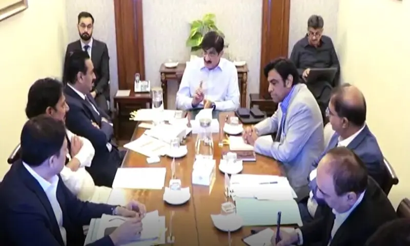 Sindh Chief Minister Murad Ali Shah chairs a meeting on development strategy.