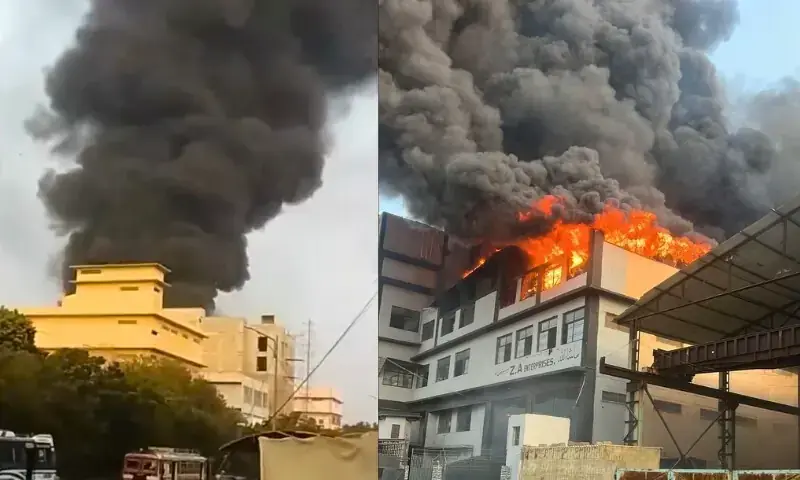 Thirteen fire tenders and two snorkels were deployed to contain the fire.