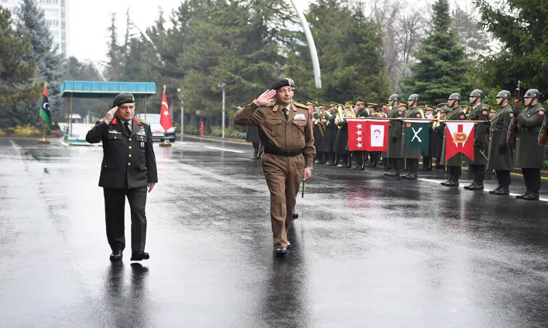 Turkish Chief of Staff Selcuk Bayraktaroglu meets and his Libyan counterpart Mohammed Ali Ahmed Al Haddad in Ankara, Turkey. &ndash; Reuters