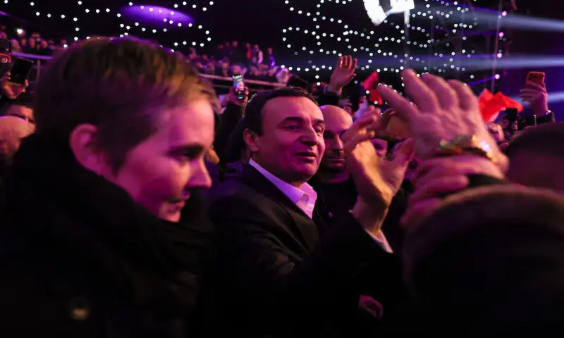 Acting Prime Minister of Kosovo Albin Kurti greets his supporters during the last election campaign rally in Pristina, Kosovo. – Reuters Acting Prime Minister of Kosovo Albin Kurti greets his supporters during the last election campaign rally in Pristina, Kosovo. – Reuters