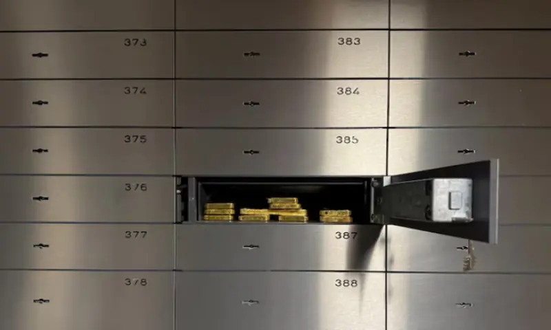 Gold bars are stacked in a safe deposit box of the Pro Aurum gold house in Munich, Germany. &ndash; Reuters