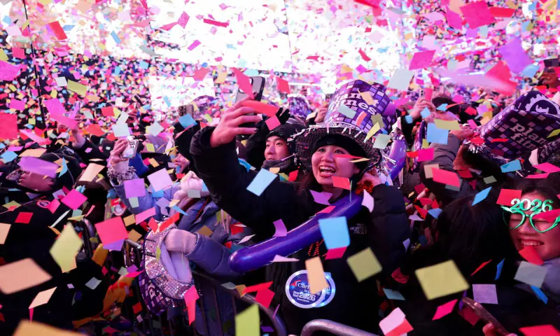 People attend New Year&rsquo;s celebrations at Times Square in New York City. &ndash; Reuters