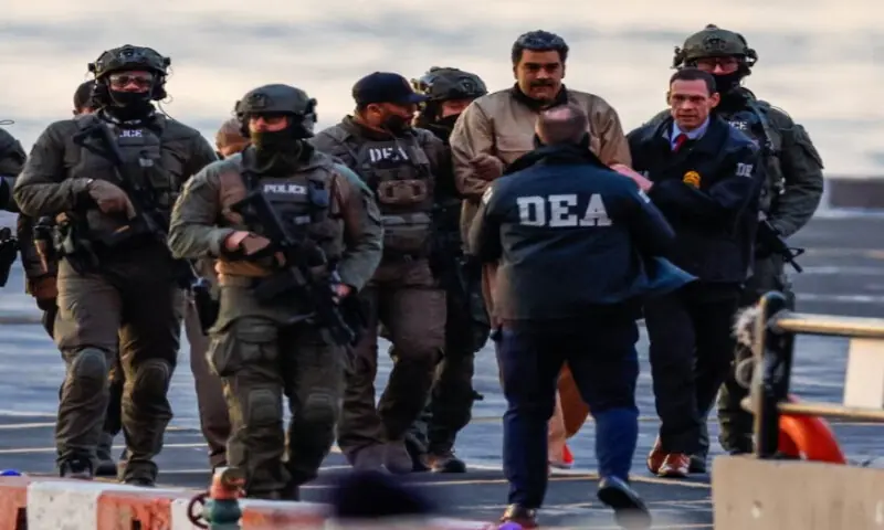 Captured Venezuelan President Nicolas Maduro is escorted, as he heads towards the Daniel Patrick Manhattan United States Courthouse for an initial appearance to face U.S. federal charges including narco-terrorism, conspiracy, drug trafficking, money laundering and others in New York City, on January 5, 2026. Reuters Captured Venezuelan President Nicolas Maduro is escorted, as he heads towards the Daniel Patrick Manhattan United States Courthouse for an initial appearance to face U.S. federal charges including narco-terrorism, conspiracy, drug trafficking, money laundering and others in New York City, on January 5, 2026. Reuters