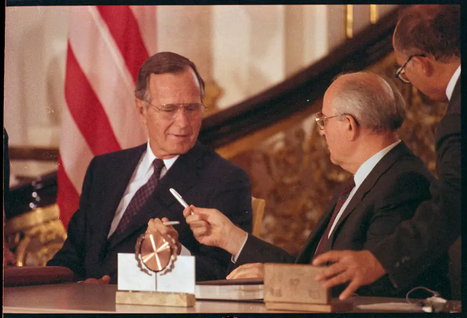 US President George Bush and Soviet President Mikhail Gorbachev. – Reuters file US President George Bush and Soviet President Mikhail Gorbachev. – Reuters file