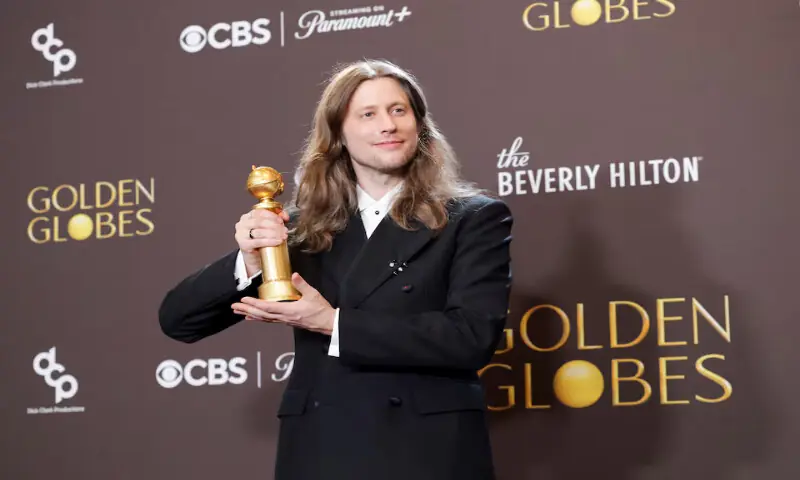 Ludwig Goransson poses with the Best Original Score - Motion Picture award for &ldquo;Sinners&rdquo; at the 83rd Annual Golden Globes in Beverly Hills, California. &ndash; Reuters