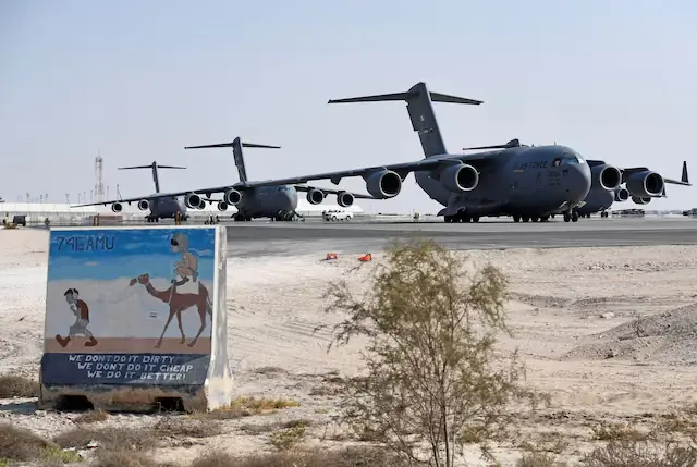 General view of U.S. Air Force C-17 Globemaster aircraft at al-Udeid Air Base in Doha, Qatar. &ndash; Reuters