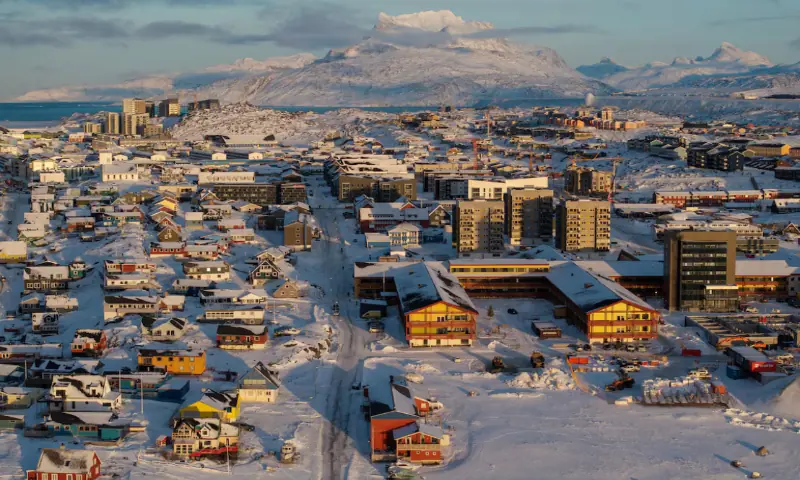 A drone view shows a general view of Nuuk, Greenland. &ndash; Reuters