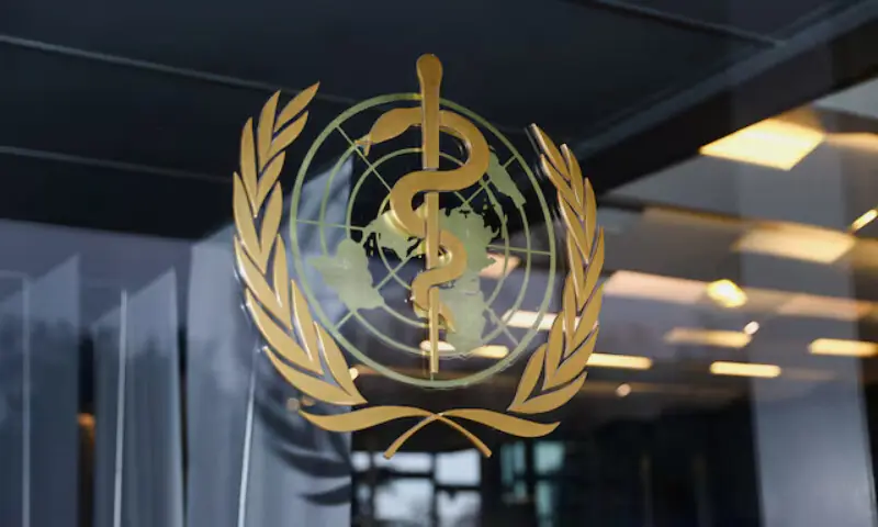 The World Health Organisation logo is pictured at the entrance of the WHO building in Geneva, Switzerland. &ndash; Reuters