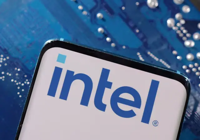 A smartphone with an Intel logo. &ndash; Reuters