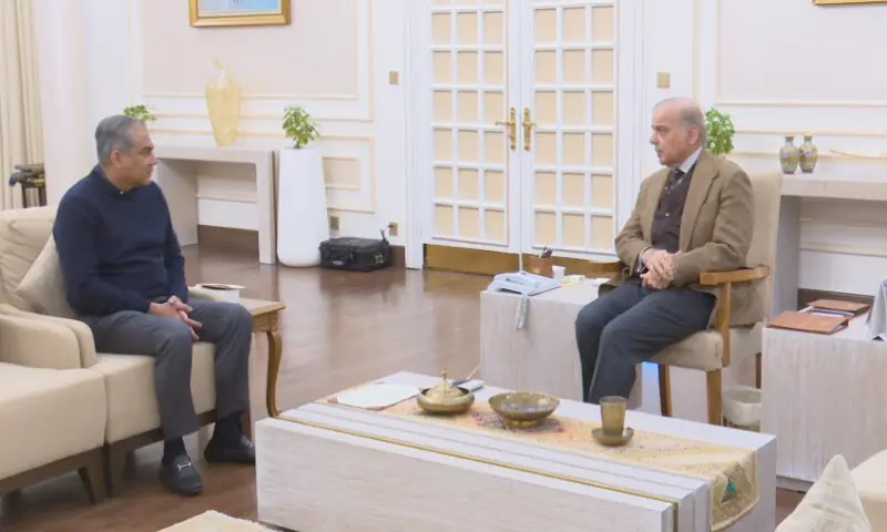 PCB Chairman Mohsin Naqvi meets Prime Minister Shehbaz Sharif in Islamabad on Monday.