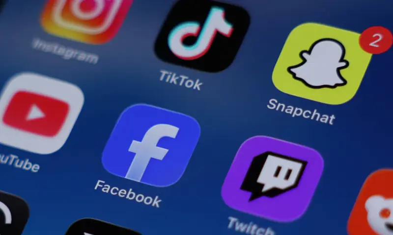 Instagram, TikTok, Snapchat, YouTube, Facebook, Twitch and Reddit applications are displayed on a mobile phone in this picture illustration taken. &ndash; Reuters