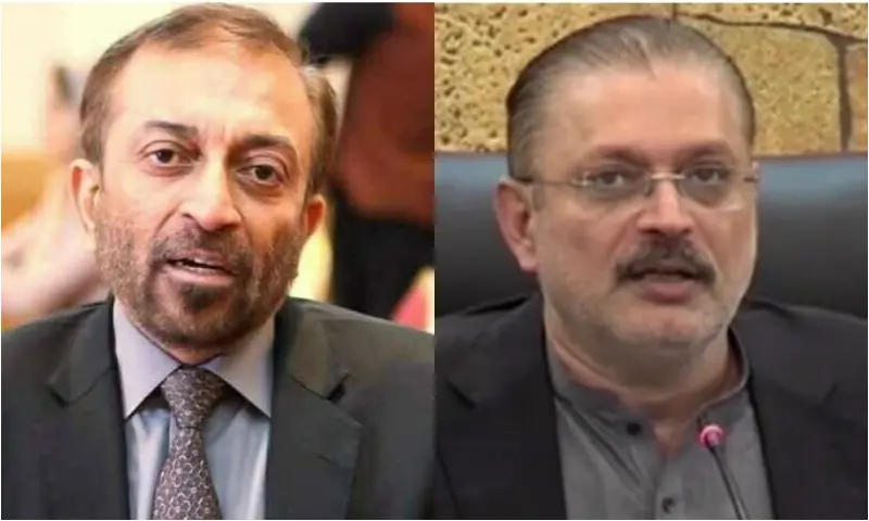 MQM-P leader Dr Farooq Sattar and Sindh Senior Minister Sharjeel Inaam Memon. File photos