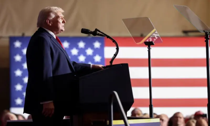 U.S. President Donald Trump delivers a speech on energy and the economy, in Clive, Iowa, U.S., on January 27, 2026. Reuters