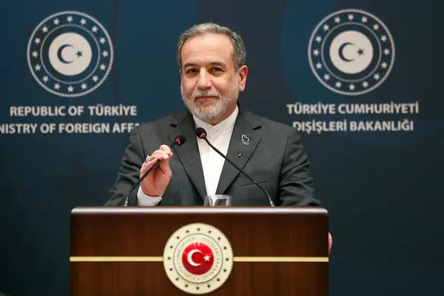 Iranian Foreign Minister Abbas Araghchi at press conference in Turkiye. &ndash; Reuters