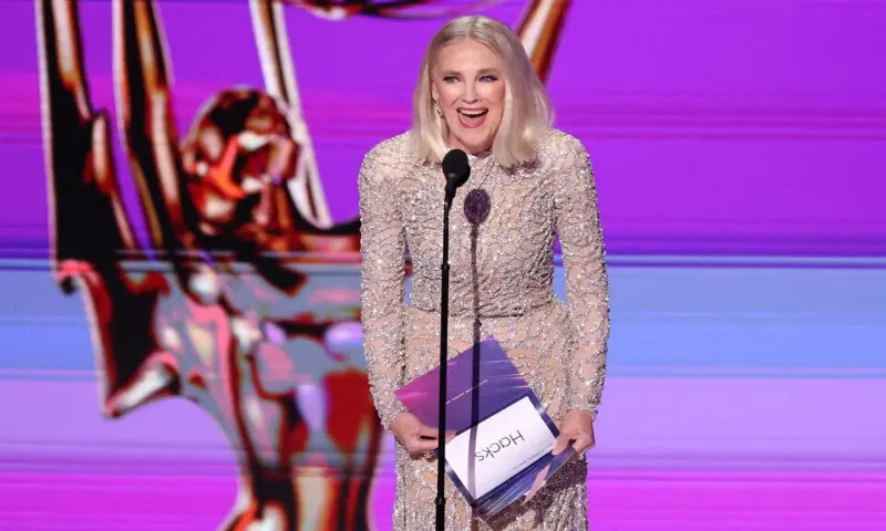 Catherine O&rsquo;Hara on stage at the Primetime Emmy Awards in 2024. &ndash; Reuters file