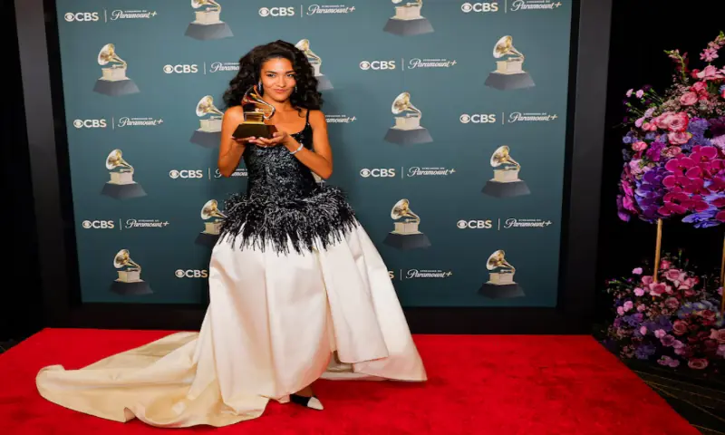 Olivia Dean poses with the Best New Artist award during the 68th Annual Grammy Awards in Los Angeles, California, US. &ndash; Reuters