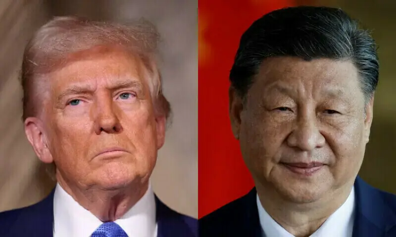 US President Donald Trump and Chinese President Xi Jinping. File photos