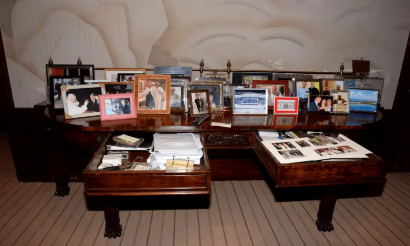 A view of drawers and framed photos shown in Jeffrey Epstein&rsquo;s Manhattan home are seen in this image released by the Department of Justice in Washington, DC, US. &ndash; Reuters